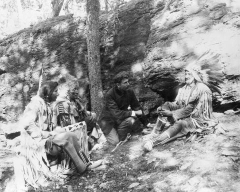 Black Feet Indians Pow Wow1917 Vintage 8x10 Reprint Of Old Photo - Photoseeum