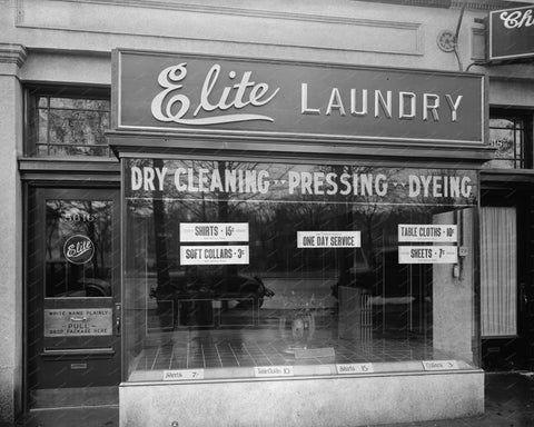 Elite Laundry Dry Cleaning 1928 Vintage 8x10 Reprint Of Old Photo - Photoseeum
