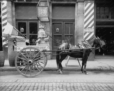 Horse Drawn Milk Cart 1910 Vintage 8x10 Reprint Of Old Photo - Photoseeum