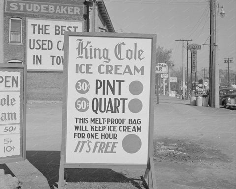 King Cole Ice Cream Store Sign 8x10 Reprint Of Old Photo - Photoseeum