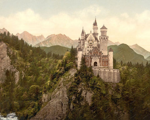 Neuschwanstein Upper Bavaria Germany 1890 8x10 Reprint Of Old Photo - Photoseeum