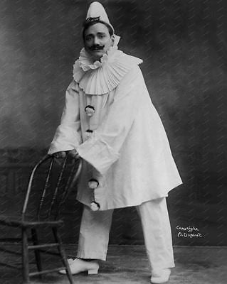 Italian Clown 1908 Vintage 8x10 Reprint Of Old Photo - Photoseeum