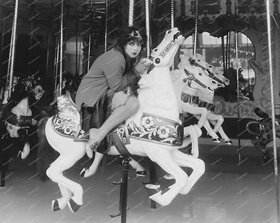 Carousel Rider Mustang Sally Vintage 8x10 Reprint Of Old Photo - Photoseeum