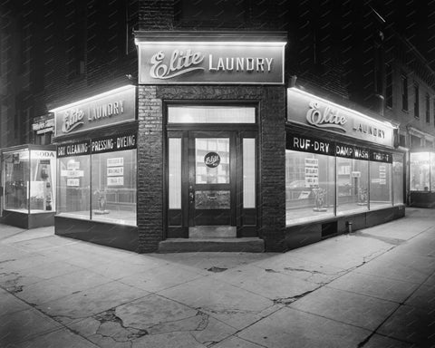 Elite Laundry Front Entrance 1928 Vintage 8x10 Reprint Of Old Photo - Photoseeum
