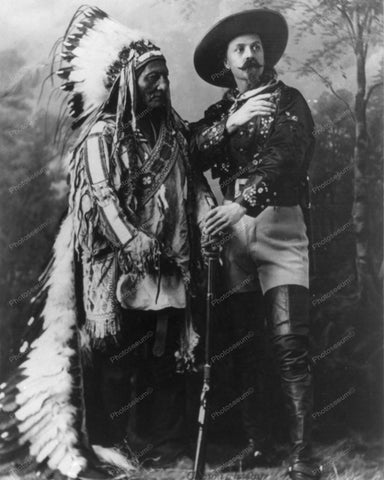 Sitting Bull and Buffalo Bill 1885 8x10 Reprint Of Old Photo - Photoseeum