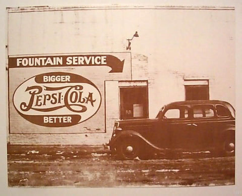 Fountain Service Pepsi Cola Vintage Sepia Card Stock Photo 1940s - Photoseeum