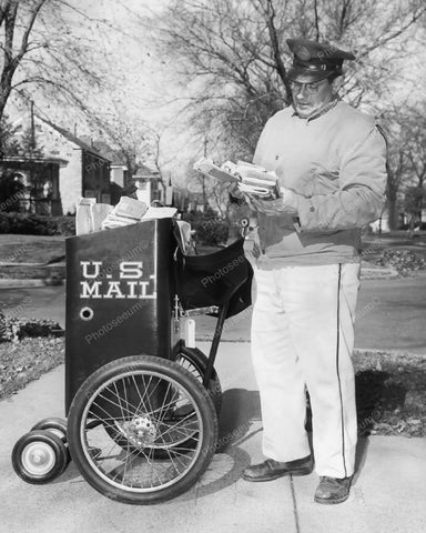 US Mail Push Cart Vintage 8x10 Reprint Of Old Photo - Photoseeum