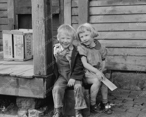 Children From The Depression 1940 Vintage 8x10 Reprint Of Old Photo - Photoseeum