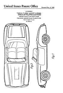 USA Patent for 1950's Mercedes Benz 190SL Drawings - Photoseeum