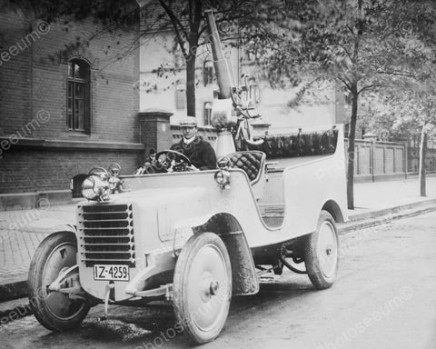 German Antique Automobile With Gun 8x10 Reprint Of Old Photo - Photoseeum