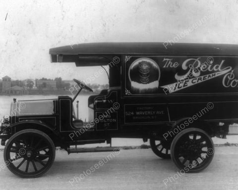 Antique Reid Ice Cream Co Truck 1900s Old 8x10 Reprint Of Photo - Photoseeum