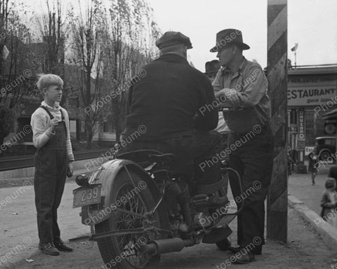 Biker On Old Motorcycle 1930's Vintage 8x10 Reprint Of Old Photo - Photoseeum