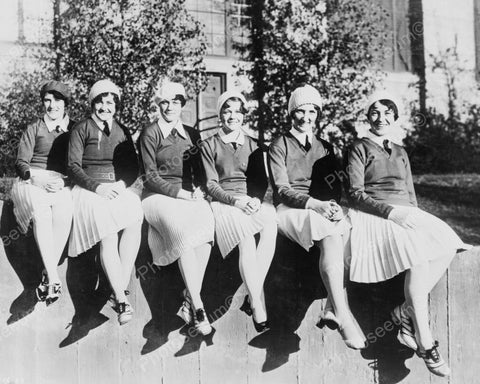 Happy Cheerleaders Vintage Early 1900s 8x10 Reprint Of Old Photo - Photoseeum