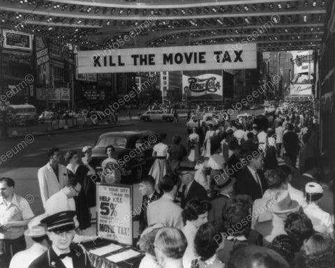 Kill The Movie Tax Demonstration 8x10 Reprint Of Old Photo - Photoseeum