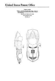 USA Patent 1960's Corvette Mako Shark Stingray Drawings 2 - Photoseeum