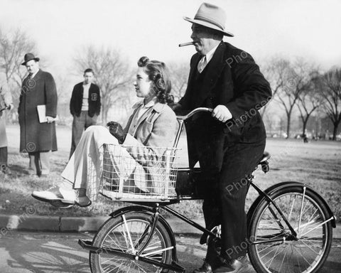Chivalry On A Schwinn Cycle Truck Bicycle!  8x10 Reprint Of Old Photo - Photoseeum