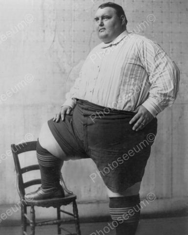 Big Joe Poses "Biggest Man in the World" 8x10 Reprint Of Old Photo - Photoseeum