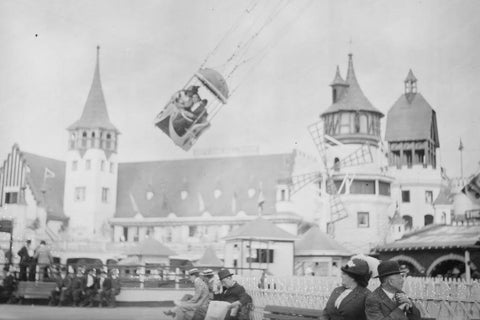 Coney Island Aerial Swing Luna Park 4x6 1920s Reprint Of Old Photo - Photoseeum