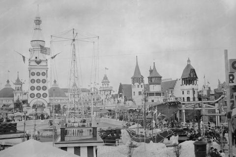 Coney Island Luna Park 1900s Scene 4x6 Reprint Of Old Photo - Photoseeum