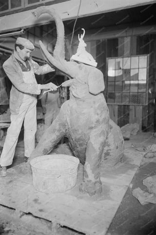 Coney Island Carving Of Elephant Statue 4x6 Reprint Of Old Photo - Photoseeum