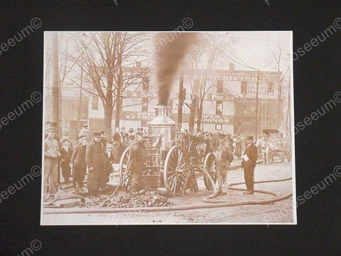 Steam Pumped Fire Engine Late Vintage Sepia Card Stock Photo 1800s - Photoseeum