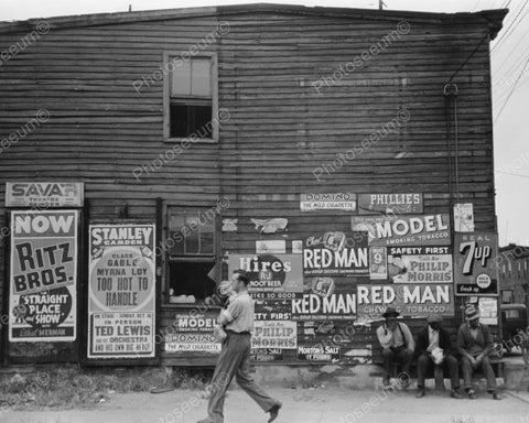 Building With Variety Of Soda Signs 1940s Vintage 8x10 Reprint Of Old Photo - Photoseeum