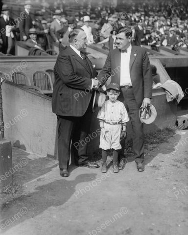 Babe Ruth Bill Edwards & Mascot Baseball 1924 Vintage 8x10 Reprint Of Old Photo - Photoseeum