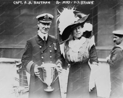 Capt Rostron & Mrs Brown Circa 1910s 8x10 Reprint Of Old Photo - Photoseeum
