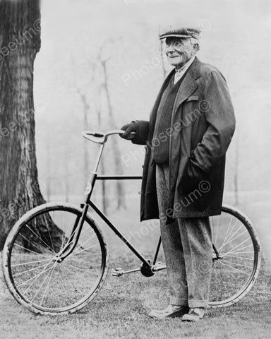 Man With Bike Vintage Bicycle 8x10 Reprint Of Old Photo - Photoseeum