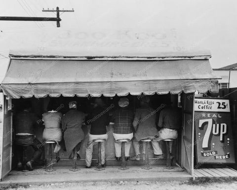 Hamburger Tent 7up Texas 1930s Vintage 8x10 Reprint Of Old Photo - Photoseeum