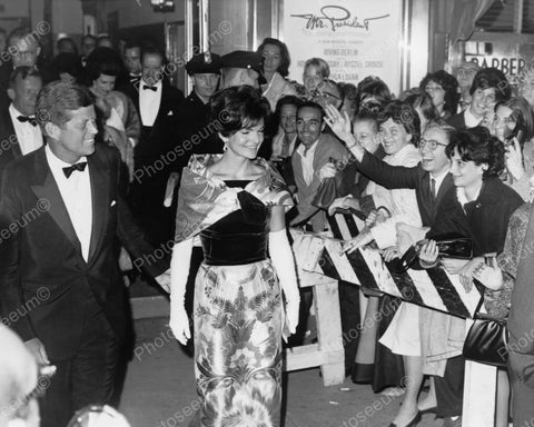 U.S President Kennedy & Jackie Pass Theatre Crowd Vintage Reprint 8x10 Old Photo - Photoseeum