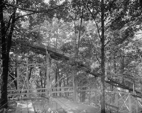 Glen Echo Empty Roller Coaster In Trees 8x10 Reprint Of Old Photo - Photoseeum