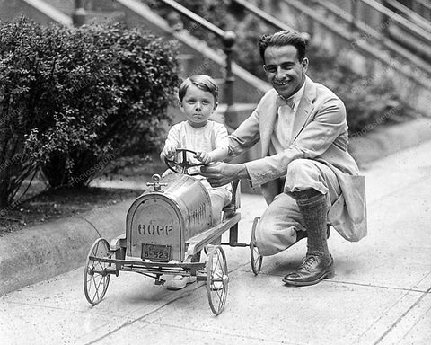 Hopp Pedal Car Son And Dad Vintage 8x10 Reprint Of Old Photo - Photoseeum