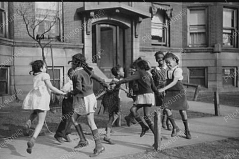 Happy Black School Children Circle Dance! 4x6 Reprint Of Old Photo - Photoseeum