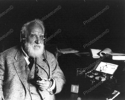 Alexander Graham Bell Using Radio 8x10 Reprint Of Old Photo - Photoseeum
