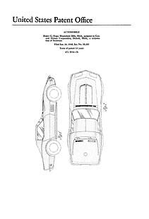 USA Patent for 1960's Corvette by Henry G  Haga Drawings - Photoseeum