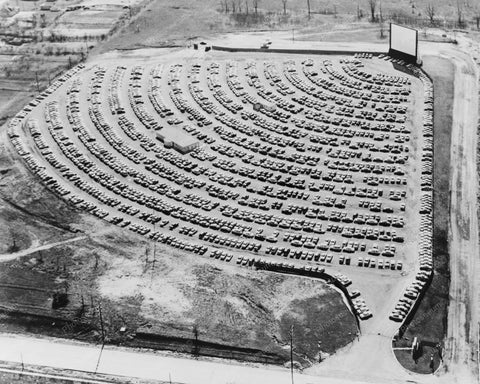 Drive In Movie Theatre Aerial View 1950s 8x10 Reprint Of Old Photo - Photoseeum