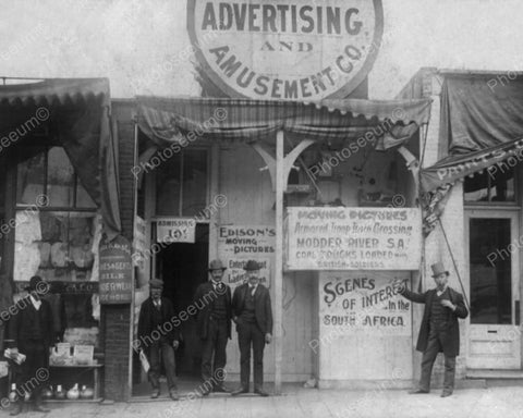 Edison's Moving Pictures 1903 Amusement Arcade Vintage 8x10 Reprint Of Old Photo - Photoseeum