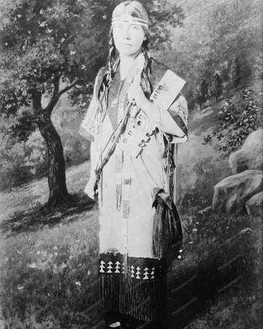 American Indian Lady Portrait Vintage 8x10 Reprint Of Old Photo - Photoseeum