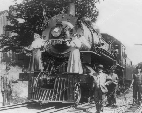 Ladies Pose On Locomotive Train 1900s! 8x10 Reprint Of Old Photo - Photoseeum