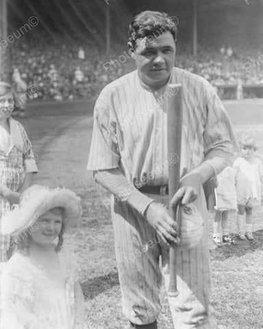 Babe Ruth New York With Little Girl Vintage 8x10 Reprint Of Old Photo - Photoseeum