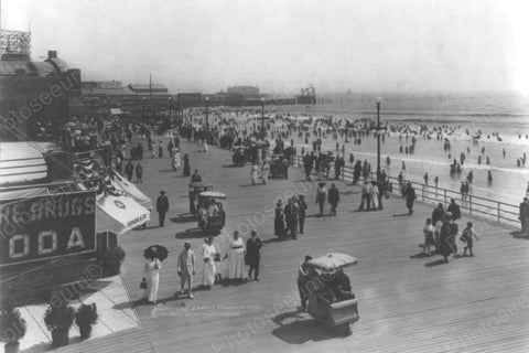 Atlantic City NJ Beach & Boardwalk 4x6 1900s Reprint Of Old Photo - Photoseeum