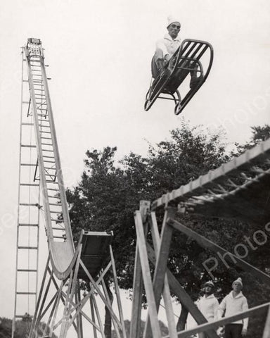 Dare Devil Slide Jump Vintage 8x10 Reprint Of Old Photo - Photoseeum