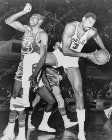 Wilt Chamberlain & Nate Thurmond Basketball Vintage 8x10 Reprint Of Old Photo - Photoseeum