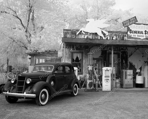 General Store & Gas Station Pumps 8x10 Reprint Of Old Photo - Photoseeum