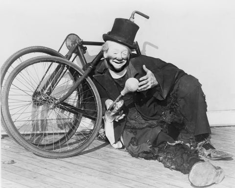 Clown Jackson Joe With His Cycle 1940s 8x10 Reprint Of Old Photo - Photoseeum