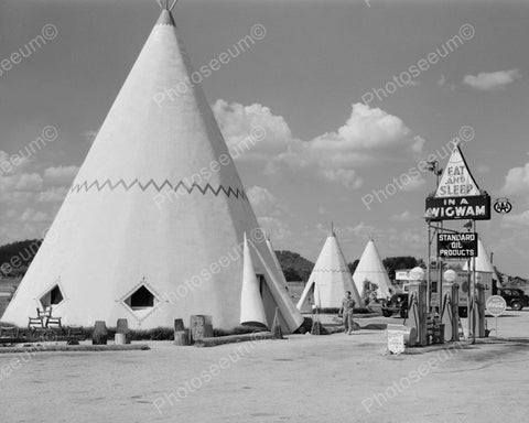 Eat And Sleep In A Wigwam Teepee 1940 Vintage 8x10 Reprint Of Old Photo - Photoseeum