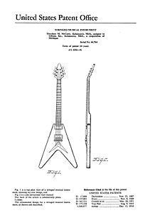 USA Patent Gibson Guitar-Flying V -Explorer- Moderne Drawingss - Photoseeum