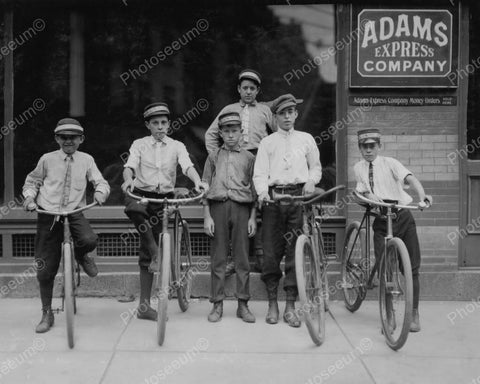 Adams Express Bicycle Couriers 1911 Vintage 8x10 Reprint Of Old Photo - Photoseeum