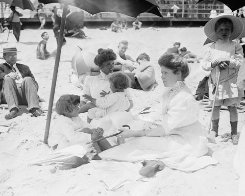 Asbury Beach Victorian Lady Bathers 8x10 Reprint Of Old Photo - Photoseeum